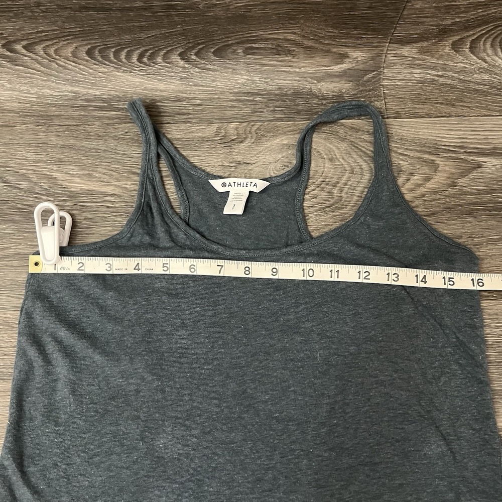 Athleta Linen Tencel Blend Tank Top Shell Size S Teal Blue - Picture 4 of 5